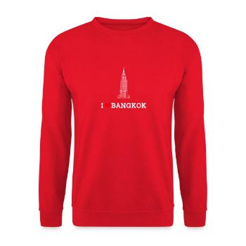 J’aime Bangkok Coeur Drapeau État Thaïlande Lover Jeu de mots - Sweat-shirt Unisexe - rouge - Devant - Alina (178cm) & Michal (187cm)