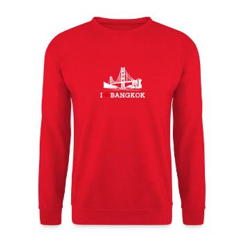 J’aime Bangkok Cool Golden Gate Bridge Heart Flag - Sweat-shirt Unisexe - rouge - Devant - Alina (178cm) & Michal (187cm)
