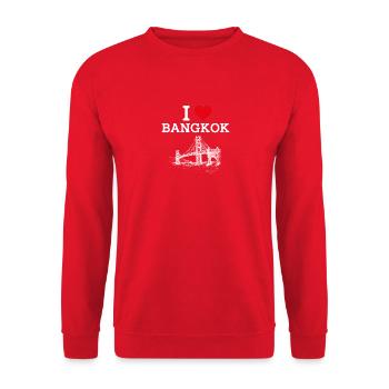 Thailand I Love Bangkok Golden Gate Bridge Flag - Unisex Sweatshirt - red - Front - Alina (178cm) & Michal (187cm)