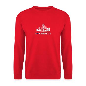 J’aime Bangkok Drapeau Golden Gate Bridge Thaïlande - Sweat-shirt Unisexe - rouge - Devant - Alina (178cm) & Michal (187cm)