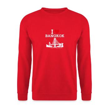 J’aime Bangkok Thaïlande Golden Gate Bridge Heart - Sweat-shirt Unisexe - rouge - Devant - Alina (178cm) & Michal (187cm)