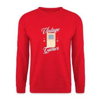 Cool Rétro Vintage Gamer Motif des années 80 des années 90 - Sweat-shirt Unisexe - rouge - Devant - Alina (178cm) & Michal (187cm)