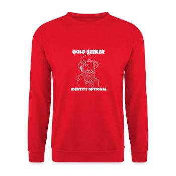 Gold Seeker, Identity Optional - Unisex Sweatshirt - red - Front - Alina (178cm) & Michal (187cm)