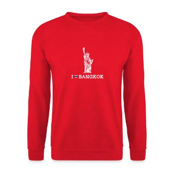 Statue Of Liberty Heart Flag Cool I Love Bangkok - Unisex Sweatshirt - red - Front - Alina (178cm) & Michal (187cm)