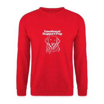 Emotional Support Pup - Unisex Sweatshirt - red - Front - Alina (178cm) & Michal (187cm)