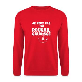 Rougail Saucisse Plat Réunionnais Île Réunion - Sweat-shirt Unisexe - rouge - Devant - Alina (178cm) & Michal (187cm)