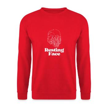 Resting Face - Unisex Sweatshirt - red - Front - Alina (178cm) & Michal (187cm)