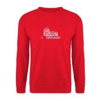 I love Chicago Illinois Colosseum Lover Heart Flagge - Unisex Pullover - Rot - Vorne - Alina (178cm) & Michal (187cm)
