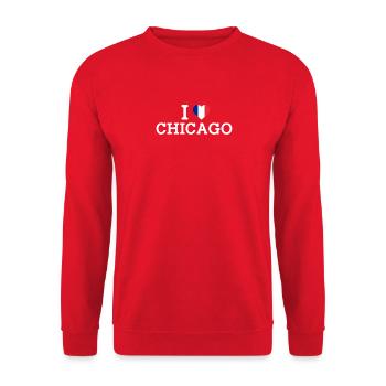 I Love Chicago Cool France Wrong Flag Heart Humor - Unisex Sweatshirt - red - Front - Alina (178cm) & Michal (187cm)