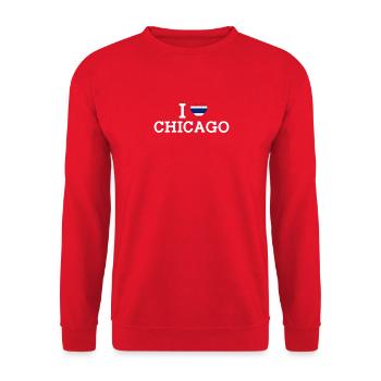 I love Chicago Cool Thailand Wrong Flag Lover Wortspiel - Unisex Pullover - Rot - Vorne - Alina (178cm) & Michal (187cm)