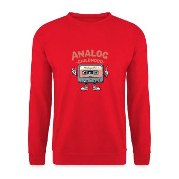 Conception de cassettes de mixtape analogiques d’enfance - Sweat-shirt Unisexe - rouge - Devant - Alina (178cm) & Michal (187cm)