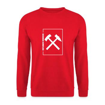 Erzgebirge Heimatliebe - Unisex Pullover - Rot - Vorne - Alina (178cm) & Michal (187cm)