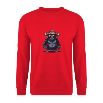 Gorille Bande Dessinée Drôle Sombrero - Sweat-shirt Unisexe - rouge - Devant - Alina (178cm) & Michal (187cm)