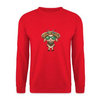 Bergziege Comic Lustig Sombrero - Unisex Pullover - Rot - Vorne - Alina (178cm) & Michal (187cm)
