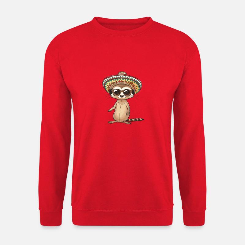 Erdmännchen Lustig Sombrero - Unisex Pullover - Rot
