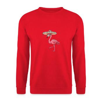 Flamingo Comic Funny Sombrero - Unisex Sweatshirt - red - Front - Alina (178cm) & Michal (187cm)