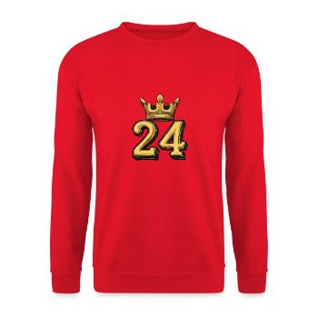 24 Zahl Krone - Unisex Pullover - Rot - Vorne - Alina (178cm) & Michal (187cm)