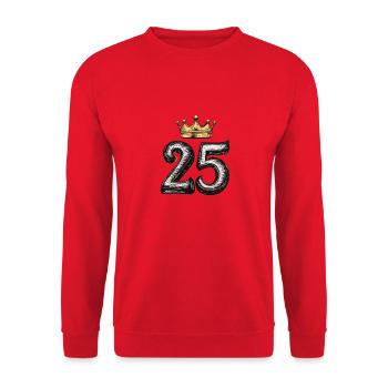 25 Zahl Krone - Unisex Pullover - Rot - Vorne - Alina (178cm) & Michal (187cm)