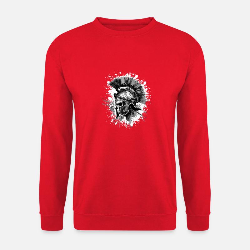 Spartaner Totenkopf Helm - Unisex Pullover - Rot
