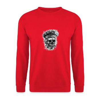 Chef Chef Skull - Unisex Sweatshirt - red - Front - Alina (178cm) & Michal (187cm)