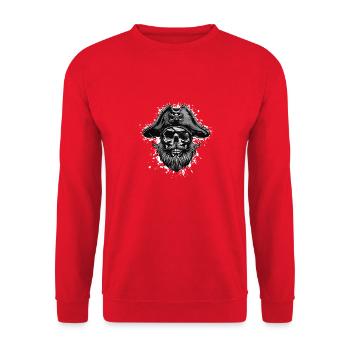 Capitaine Crâne de pirate - Sweat-shirt Unisexe - rouge - Devant - Alina (178cm) & Michal (187cm)