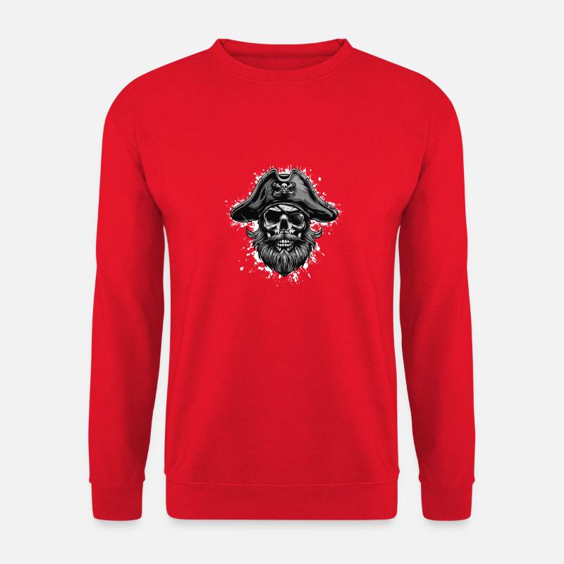 Pirate Skull Captain - Unisex Sweatshirt - red