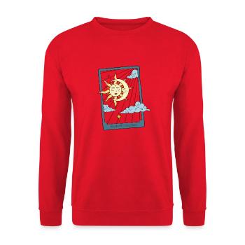 Tarot Sonne Bunt by Isa.unprofessional - Unisex Pullover - Rot - Vorne - Alina (178cm) & Michal (187cm)