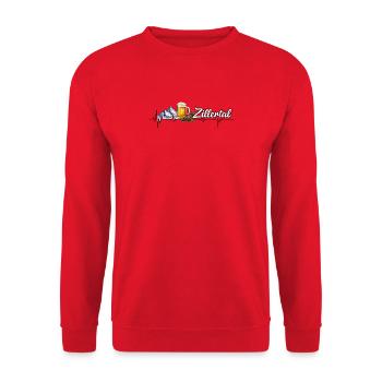Herzschlag-Zillertal-Bier - Unisex Pullover - Rot - Vorne - Alina (178cm) & Michal (187cm)