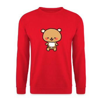 Bear with folded lightsaber - Unisex Sweatshirt - red - Front - Alina (178cm) & Michal (187cm)