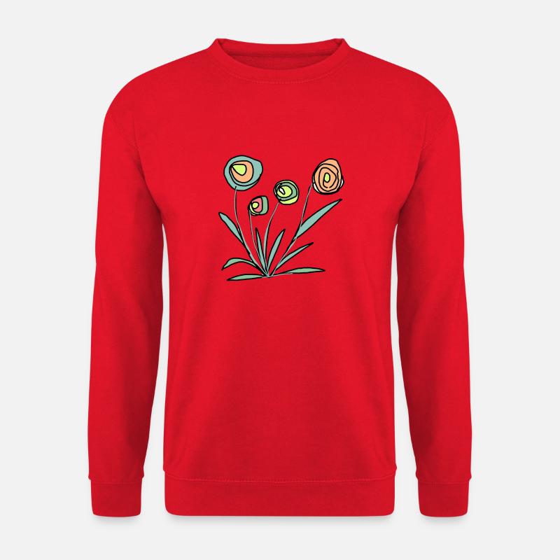bunte Blumen - Unisex Pullover - Rot