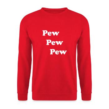 Pew Pew Pew - Unisex Pullover - Rot - Vorne - Alina (178cm) & Michal (187cm)