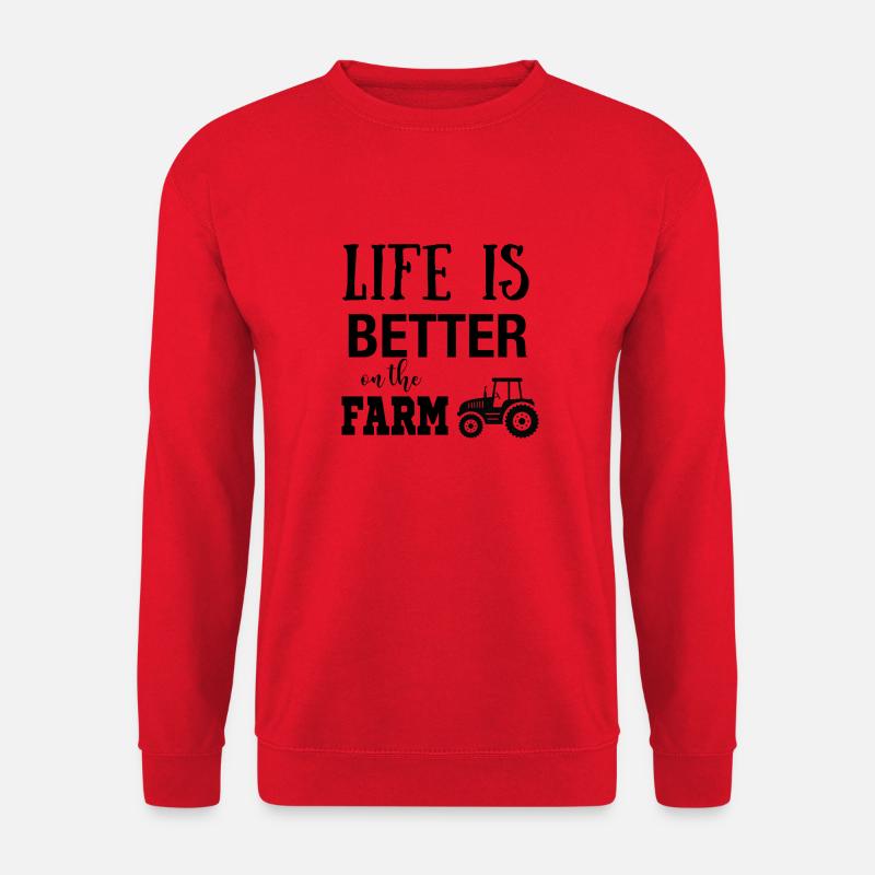 Das Leben auf dem Bauernhof ist besser - Unisex Pullover - Rot