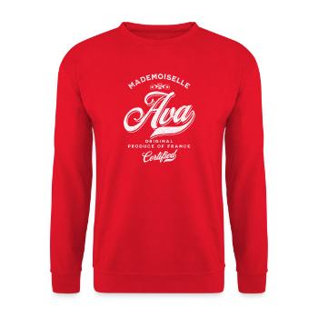 Mademoiselle Ava - Sweat-shirt Unisexe - rouge - Devant - Alina (178cm) & Michal (187cm)