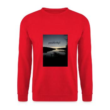 Positivity Lake View - Unisex Sweatshirt - red - Front - Alina (178cm) & Michal (187cm)