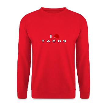 I hate Tacos - Unisex Sweatshirt - red - Front - Alina (178cm) & Michal (187cm)