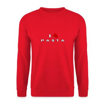 I hate Pasta - Unisex Sweatshirt - red - Front - Alina (178cm) & Michal (187cm)