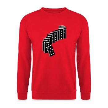 Legespiel mit Domino Spielsteine - Unisex Pullover - Rot - Vorne - Alina (178cm) & Michal (187cm)