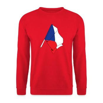 Flagge der Tschechischen Republik - Unisex Pullover - Rot - Vorne - Alina (178cm) & Michal (187cm)