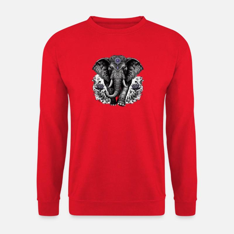 Éléphant avec coiffe - Sweat-shirt Unisexe - rouge