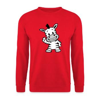 Cooles Zebra - Unisex Pullover - Rot - Vorne - Alina (178cm) & Michal (187cm)