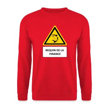 Shark of finance - Unisex Sweatshirt - red - Front - Alina (178cm) & Michal (187cm)