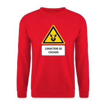 Pig character - Unisex Sweatshirt - red - Front - Alina (178cm) & Michal (187cm)