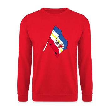 Drapeau Mecklembourg-Poméranie-Occidentale - Sweat-shirt Unisexe - rouge - Devant - Alina (178cm) & Michal (187cm)