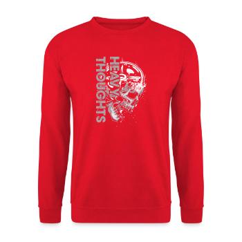 Skull Vinyl Pulse Graphic - Unisex Sweatshirt - red - Front - Alina (178cm) & Michal (187cm)