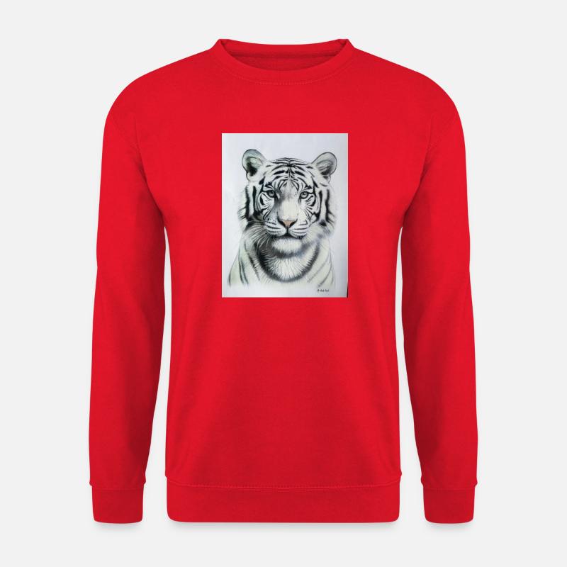 White Tiger - Weisser Tiger - Unisex Pullover - Rot