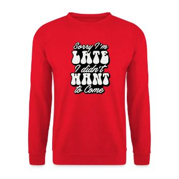 Humorous text design for casual style - Unisex Sweatshirt - red - Front - Alina (178cm) & Michal (187cm)