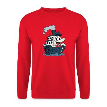 Great vintage old bd style boat - Unisex Sweatshirt - red - Front - Alina (178cm) & Michal (187cm)