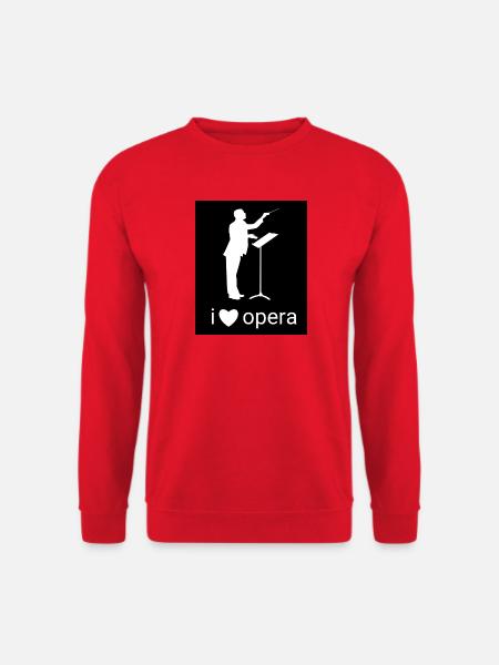 Ich liebe Operndesign in Schwarz - Unisex Pullover - Rot
