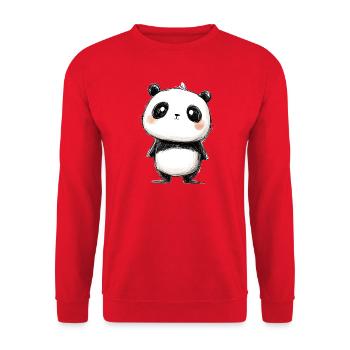 little panda drawing - Unisex Sweatshirt - red - Front - Alina (178cm) & Michal (187cm)