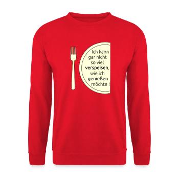 Eat and enjoy - Unisex Sweatshirt - red - Front - Alina (178cm) & Michal (187cm)
